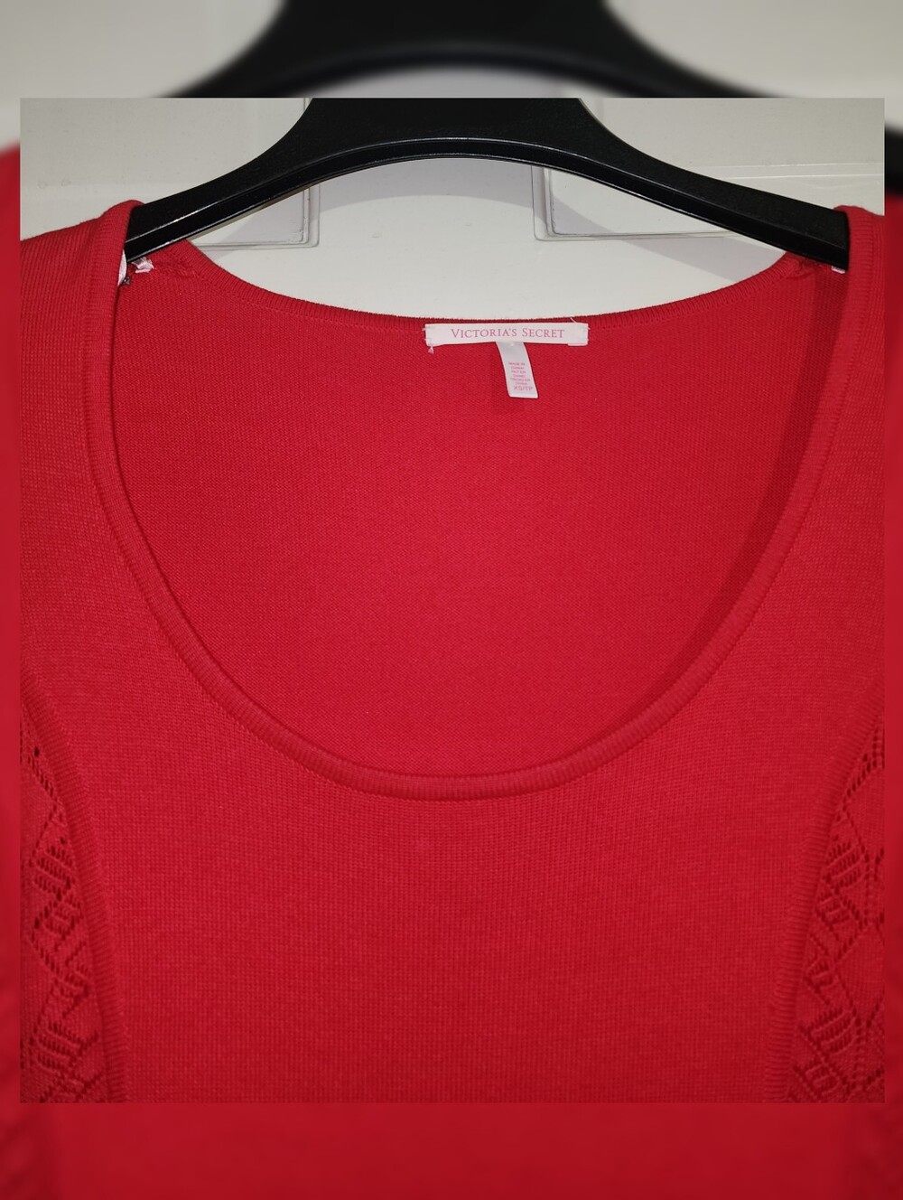 Vintage Victoria's Secret Long-Sleeve Knit Pointelle Panel Mini Dress XS Nwot - Picture 5 of 9